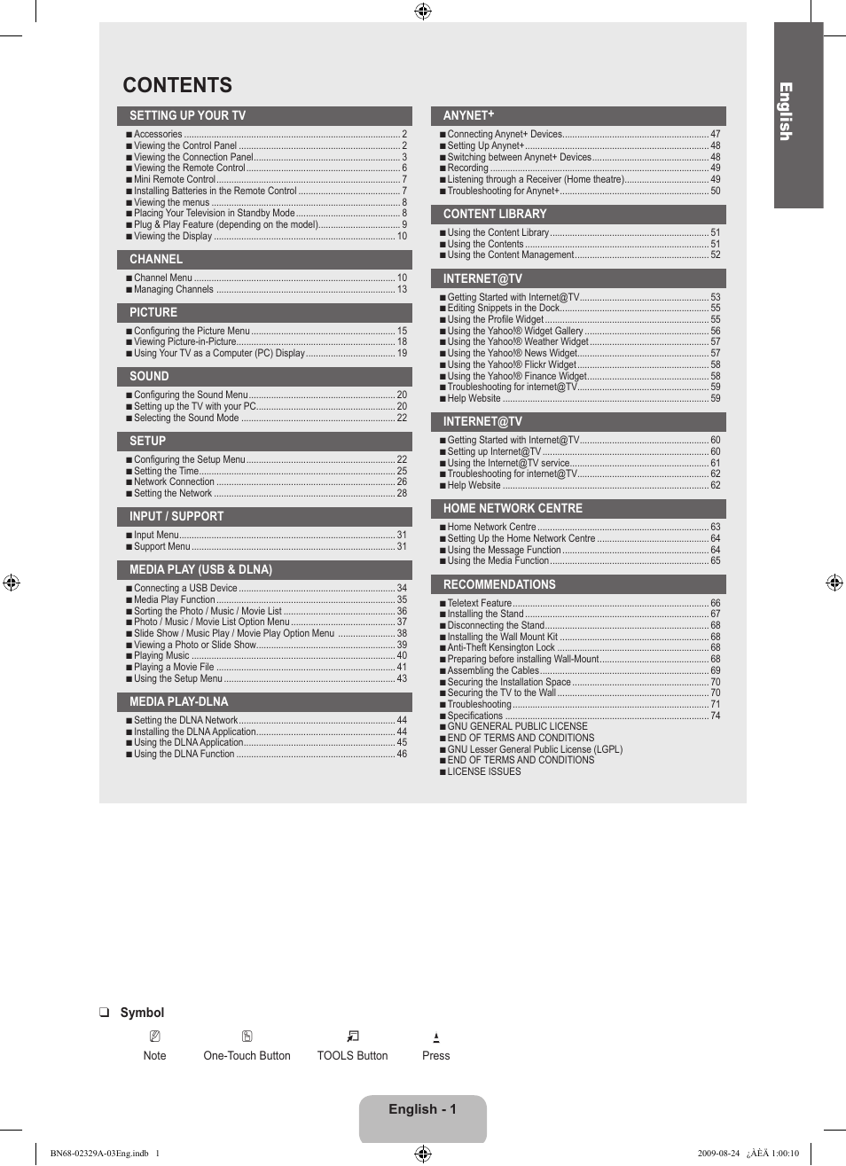 Samsung UE40B7020WW User Manual | Page 3 / 704