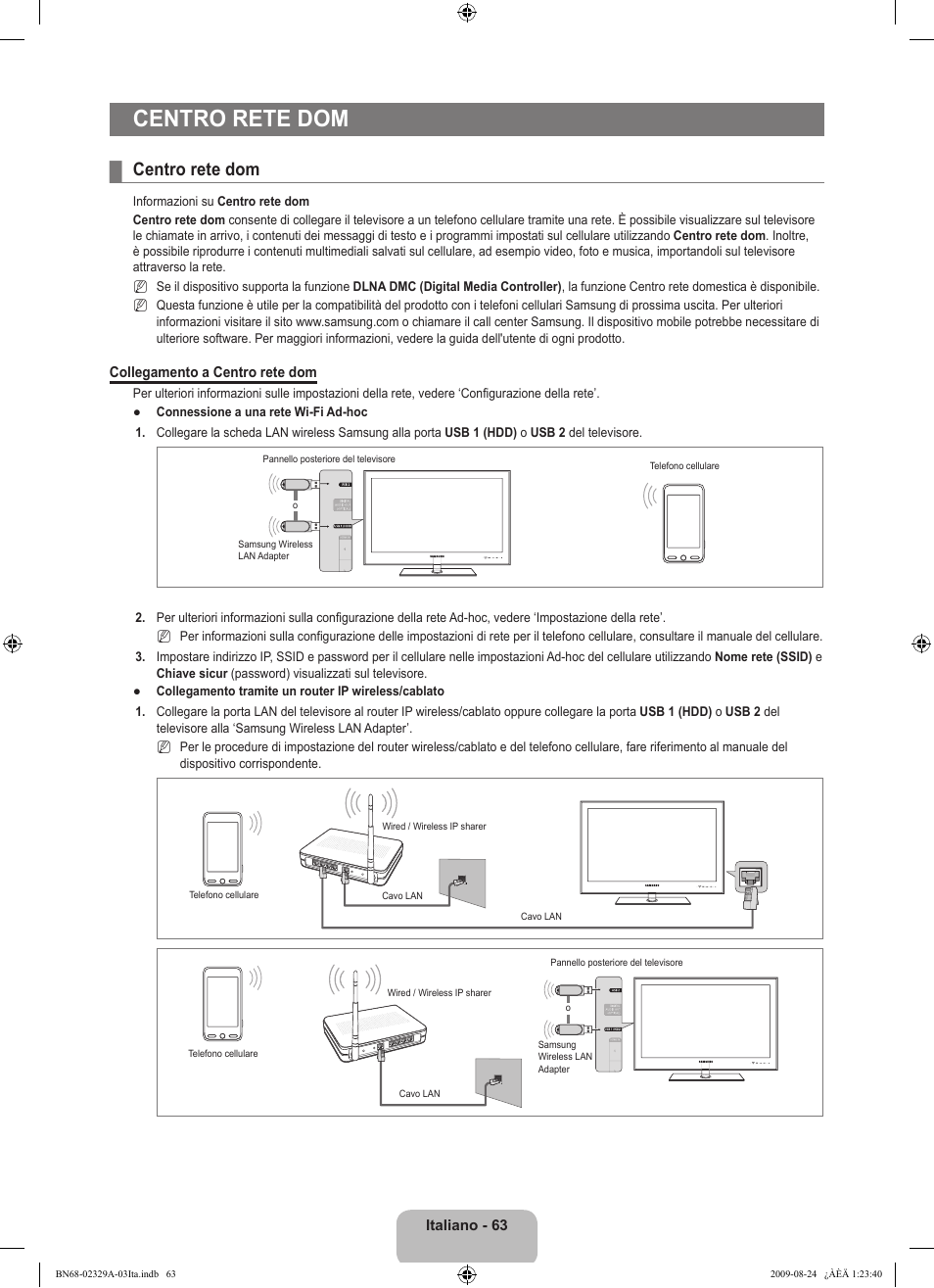 Centro rete dom | Samsung UE40B7020WW User Manual | Page 381 / 704