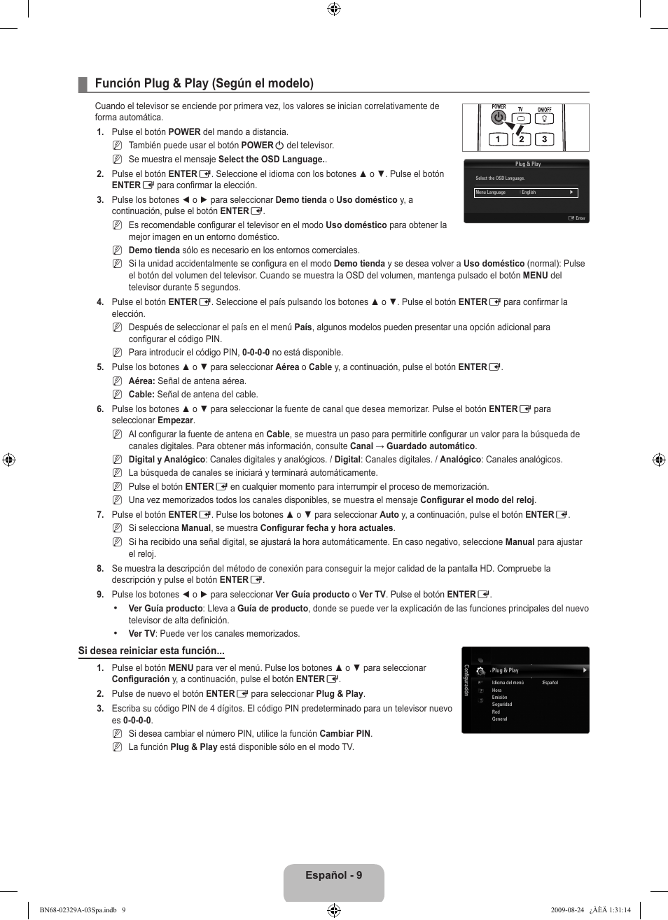 Función plug & play (según el modelo) | Samsung UE40B7020WW User Manual | Page 403 / 704