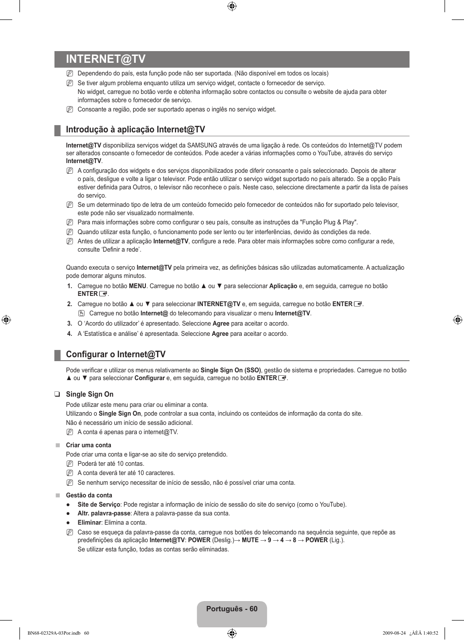 Internet@tv, Introdução à aplicação internet@tv, Configurar o internet@tv | Samsung UE40B7020WW User Manual | Page 530 / 704