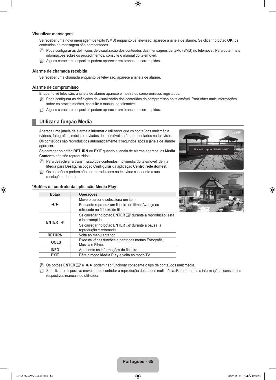 Utilizar a função media | Samsung UE40B7020WW User Manual | Page 535 / 704