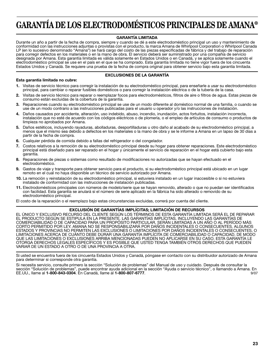 Amana W10181328B User Manual | Page 23 / 24