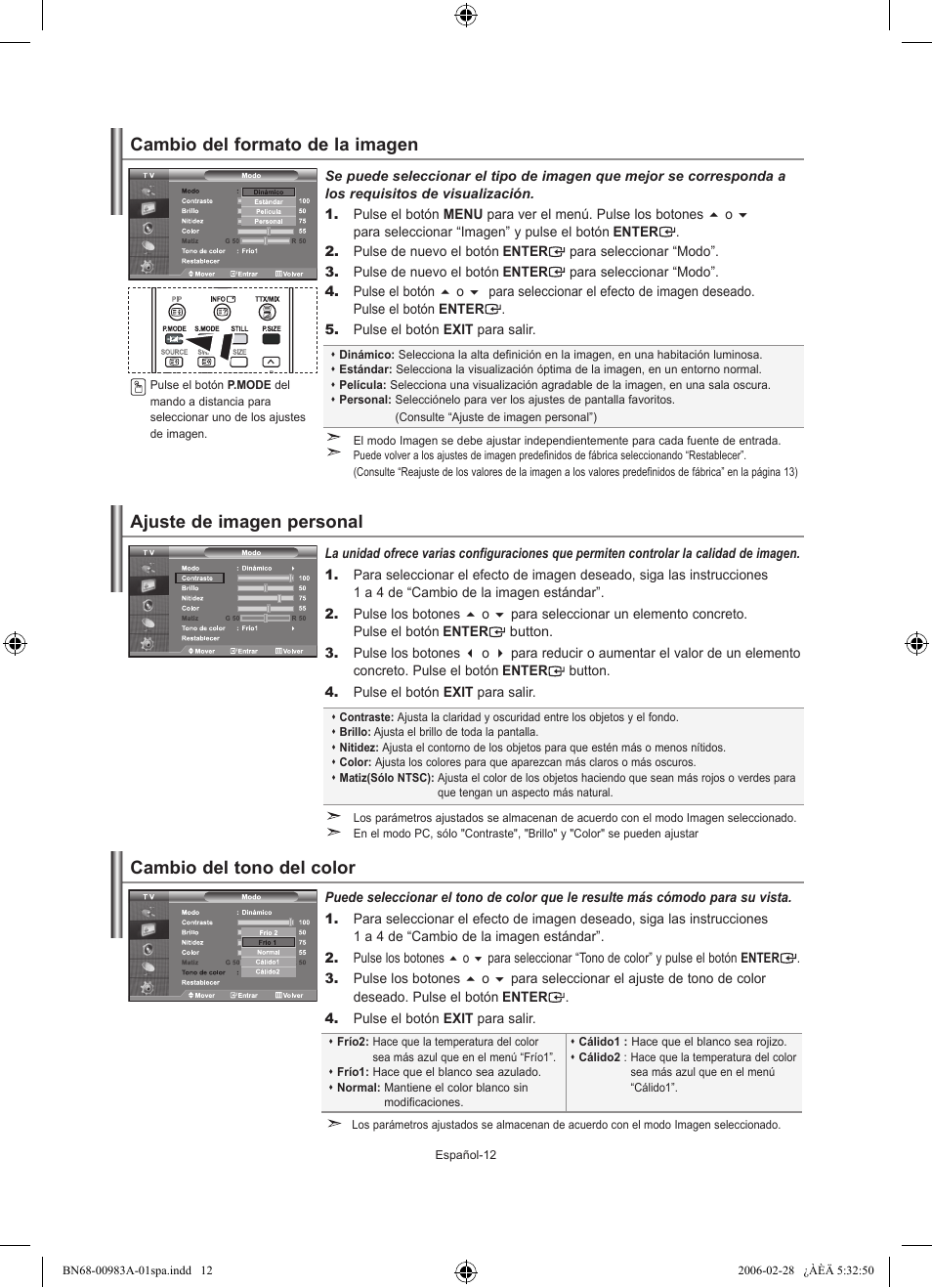 Cambio del tono del color | Samsung LE26R71B User Manual | Page 118 / 187