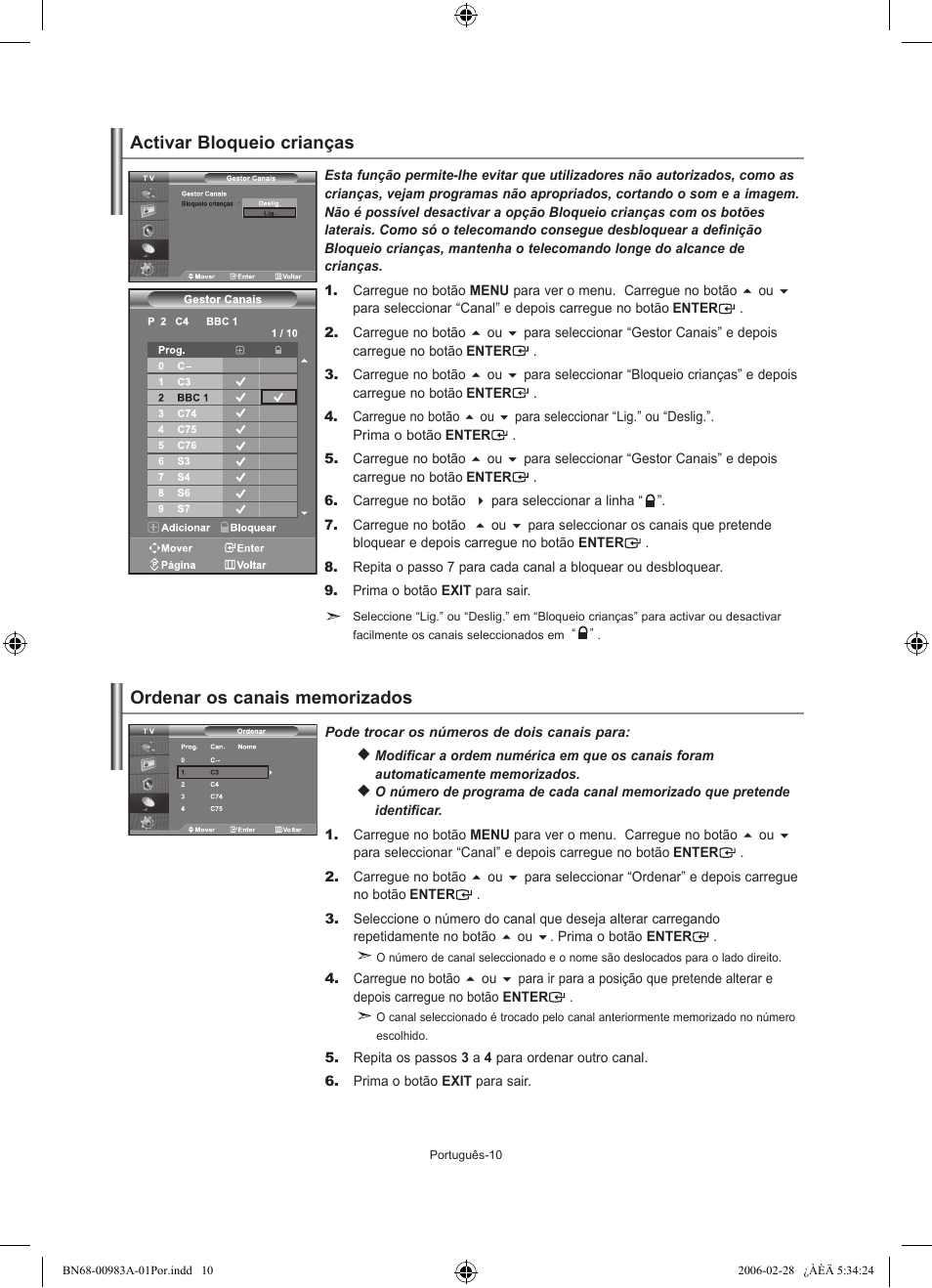 Activar bloqueio crianças | Samsung LE26R71B User Manual | Page 142 / 187