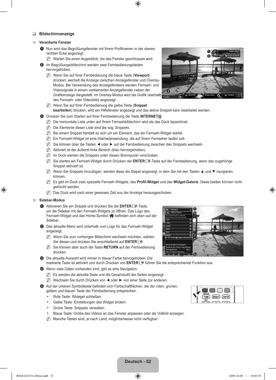 Deutsch - 52 bildschirmanzeige | Samsung LE40B650T2W User Manual | Page 212 / 674