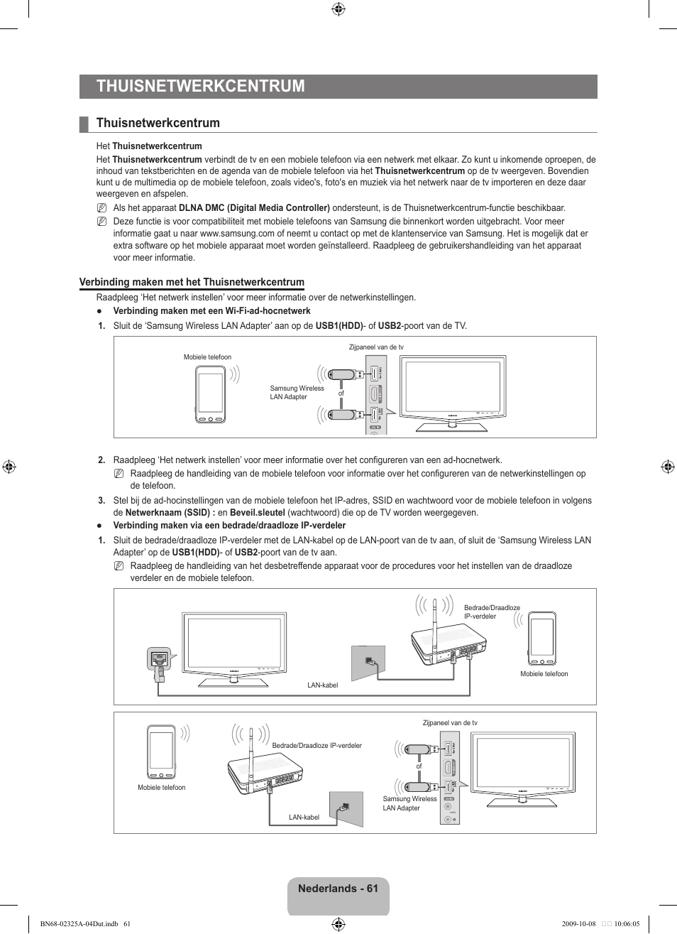 Thuisnetwerkcentrum | Samsung LE40B650T2W User Manual | Page 293 / 674
