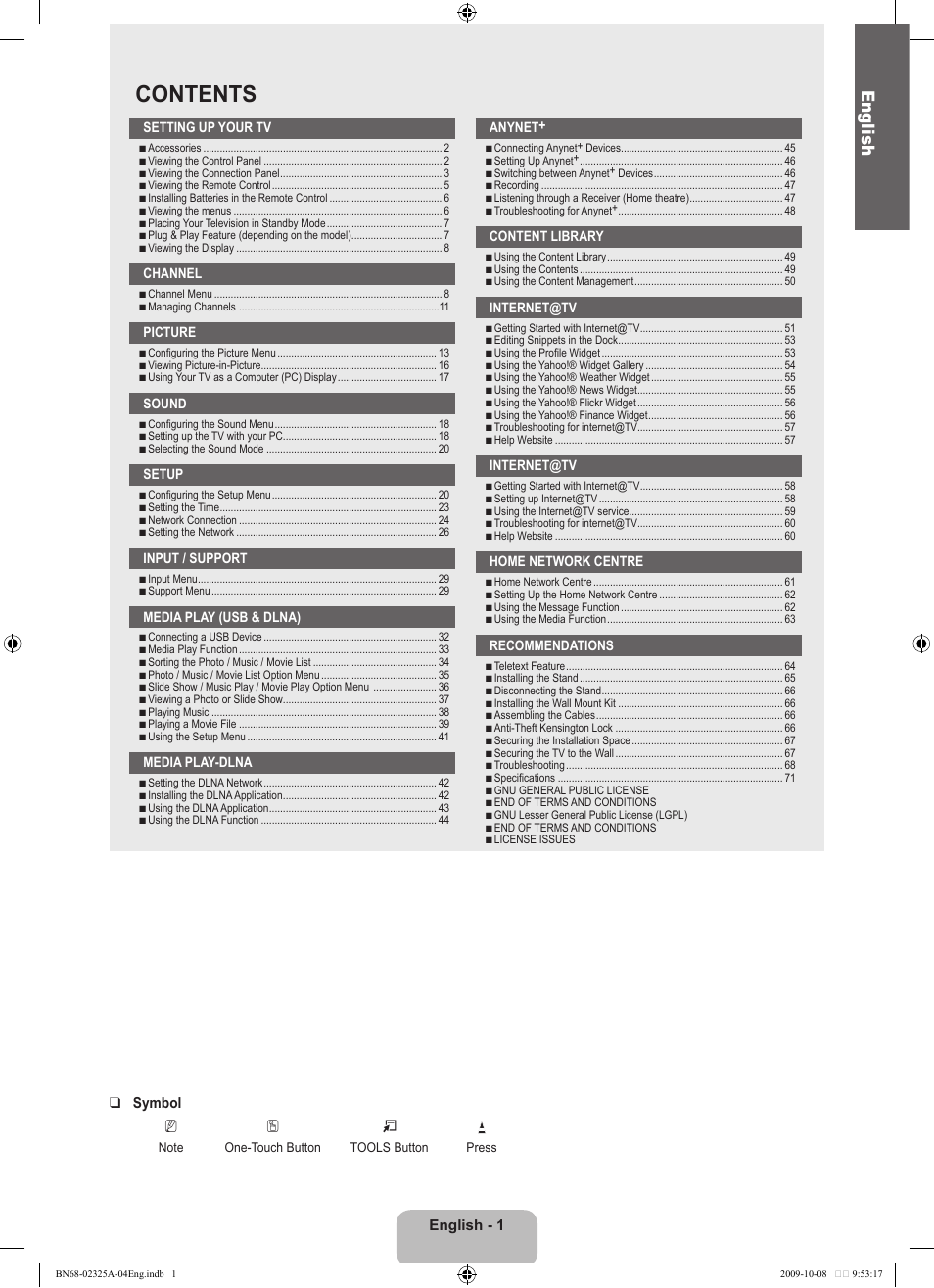 Samsung LE40B650T2W User Manual | Page 3 / 674