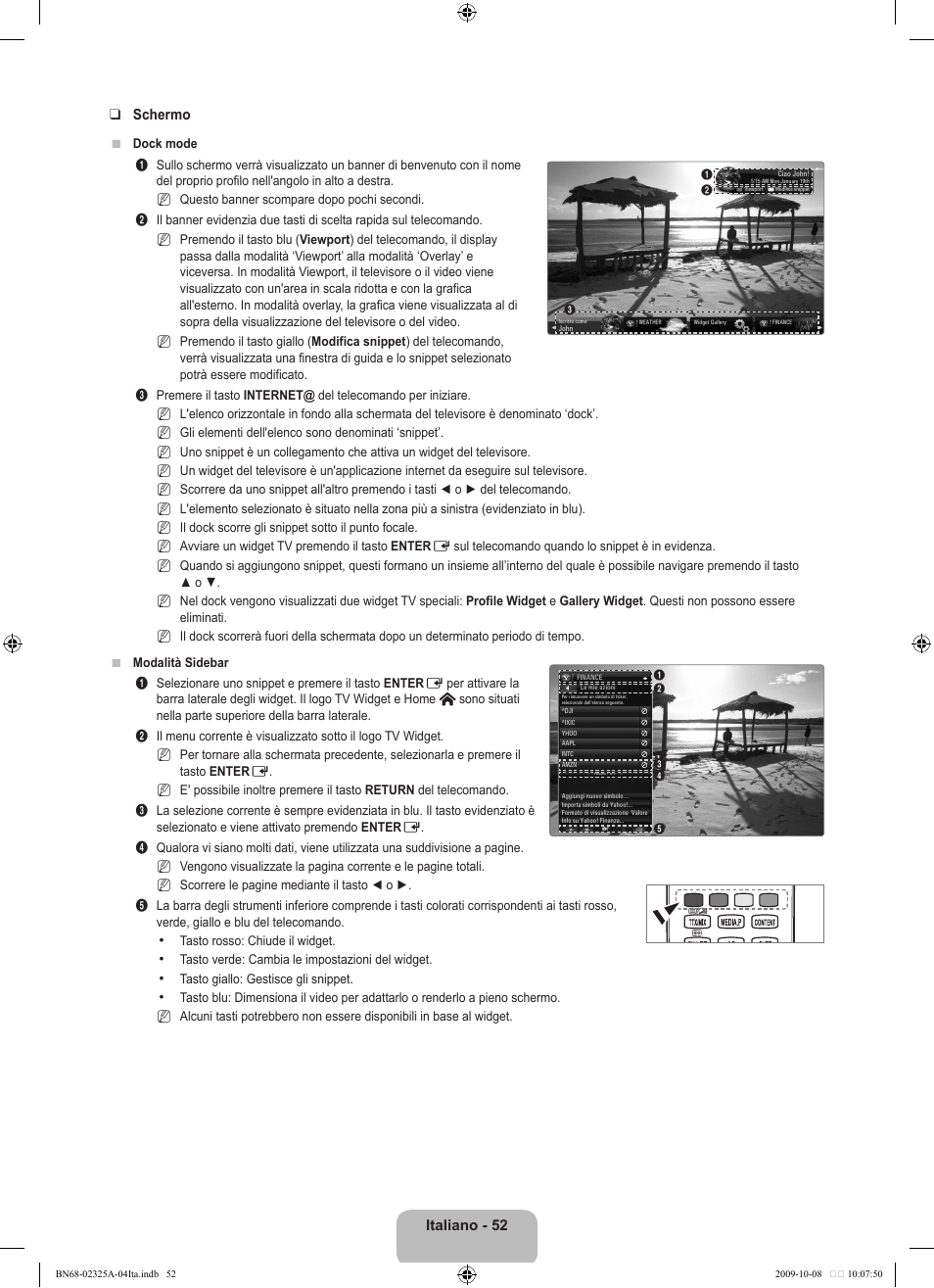 Italiano - 52 schermo | Samsung LE40B650T2W User Manual | Page 356 / 674
