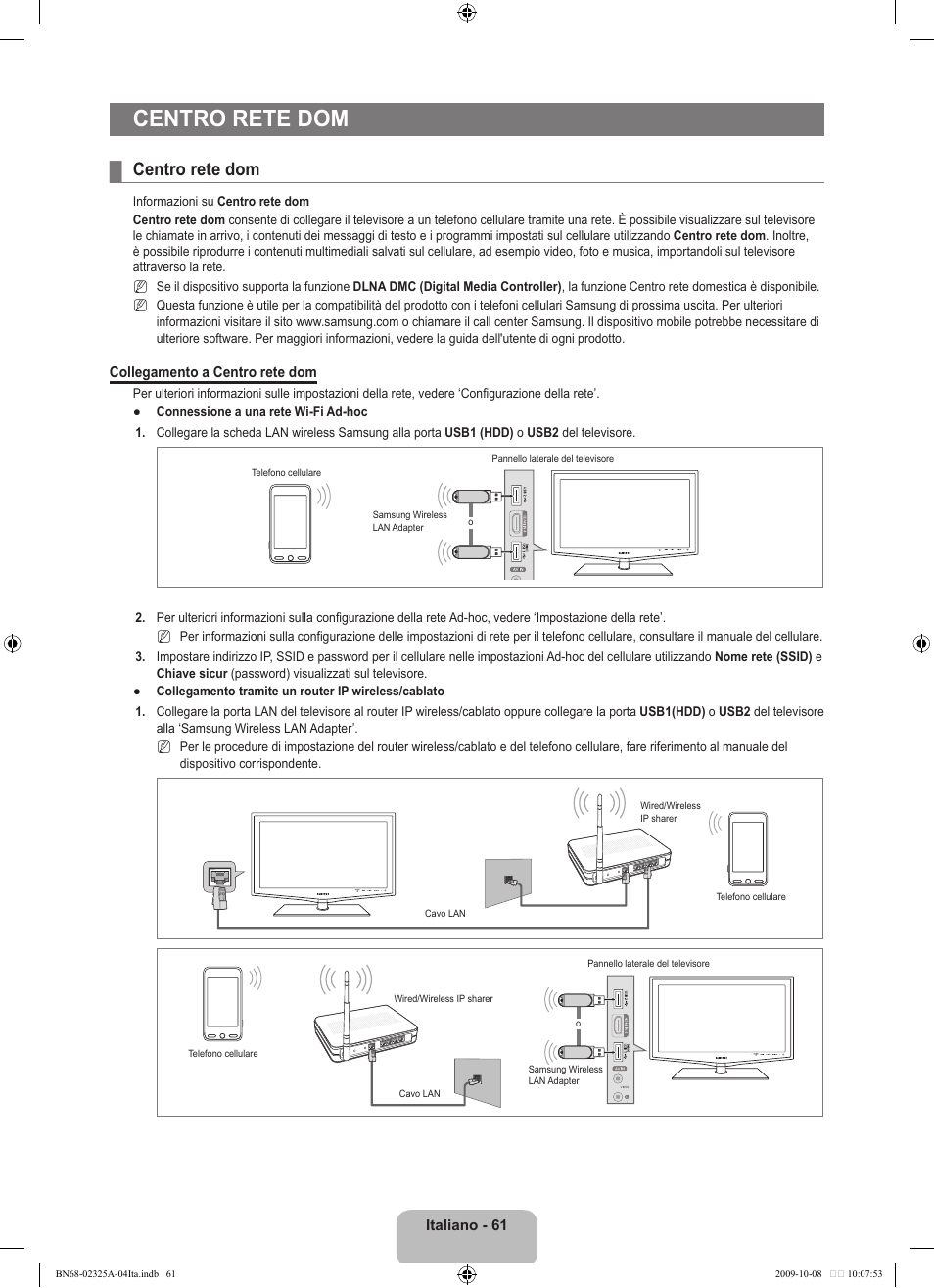 Centro rete dom | Samsung LE40B650T2W User Manual | Page 365 / 674