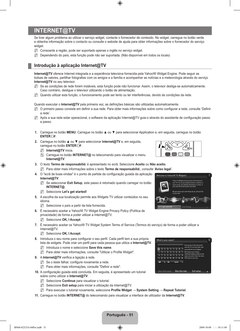 Internet@tv, Introdução à aplicação internet@tv | Samsung LE40B650T2W User Manual | Page 501 / 674