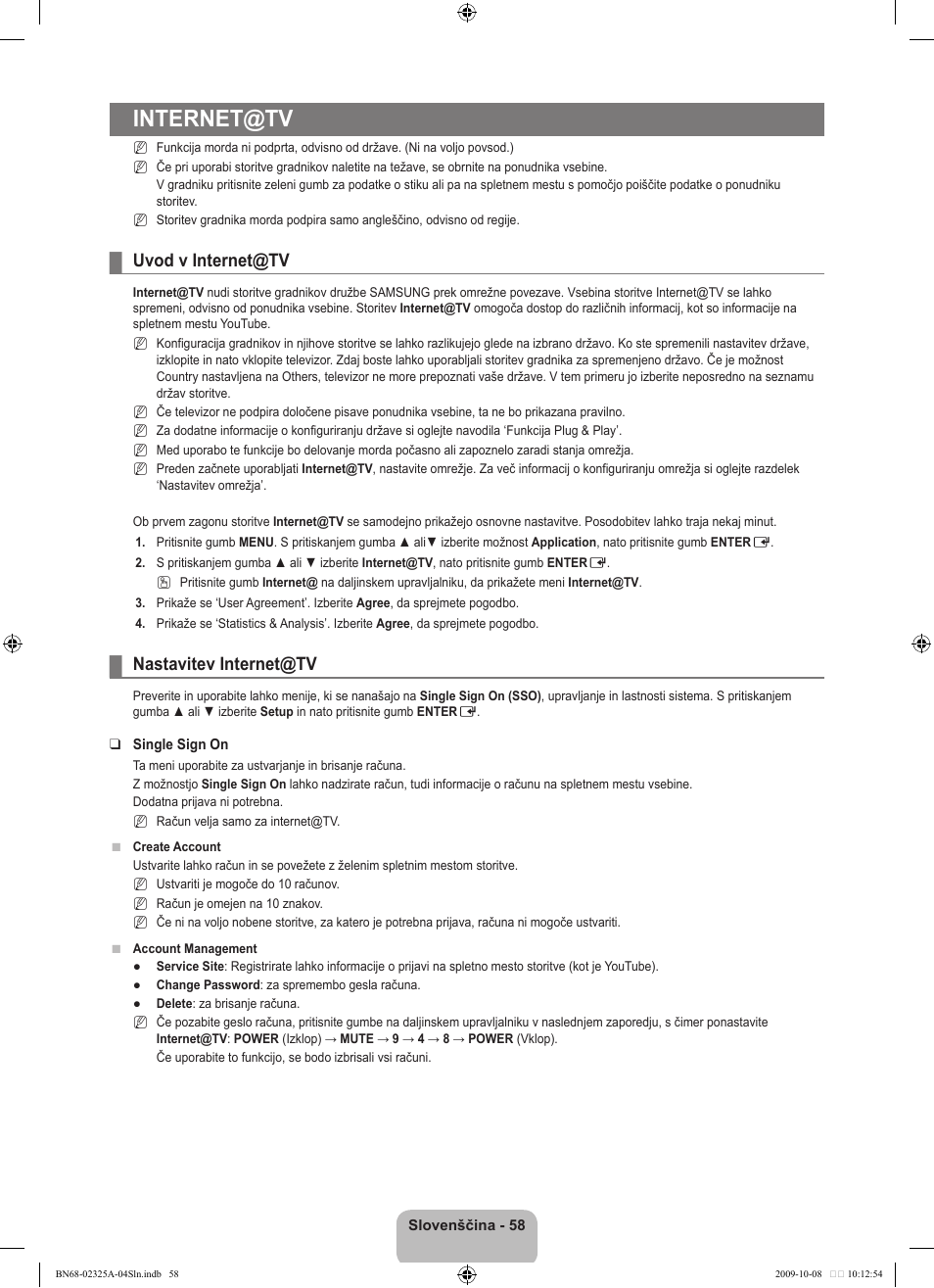 Internet@tv, Uvod v internet@tv, Nastavitev internet@tv | Samsung LE40B650T2W User Manual | Page 580 / 674