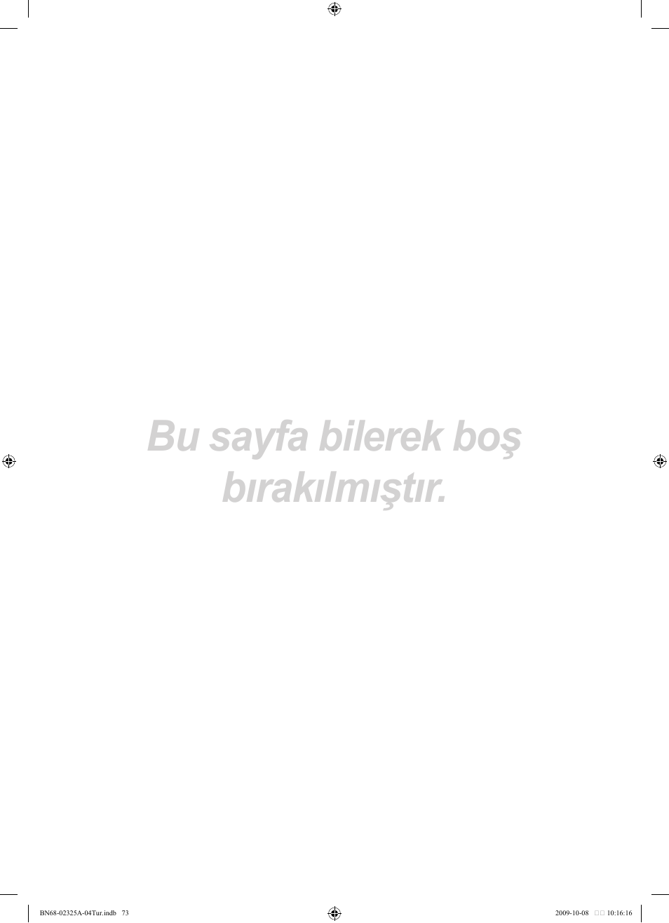 Bu sayfa bilerek boş bırakılmıştır | Samsung LE40B650T2W User Manual | Page 667 / 674