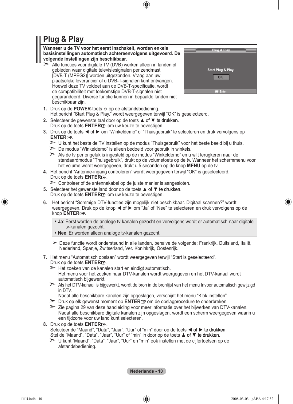 Plug & play | Samsung LE26A457C1D User Manual | Page 192 / 482