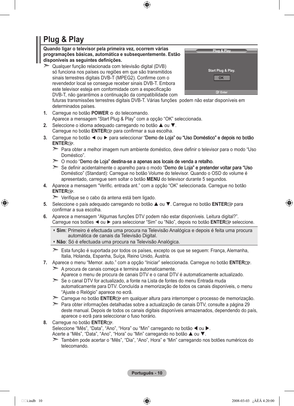 Plug & play | Samsung LE26A457C1D User Manual | Page 372 / 482
