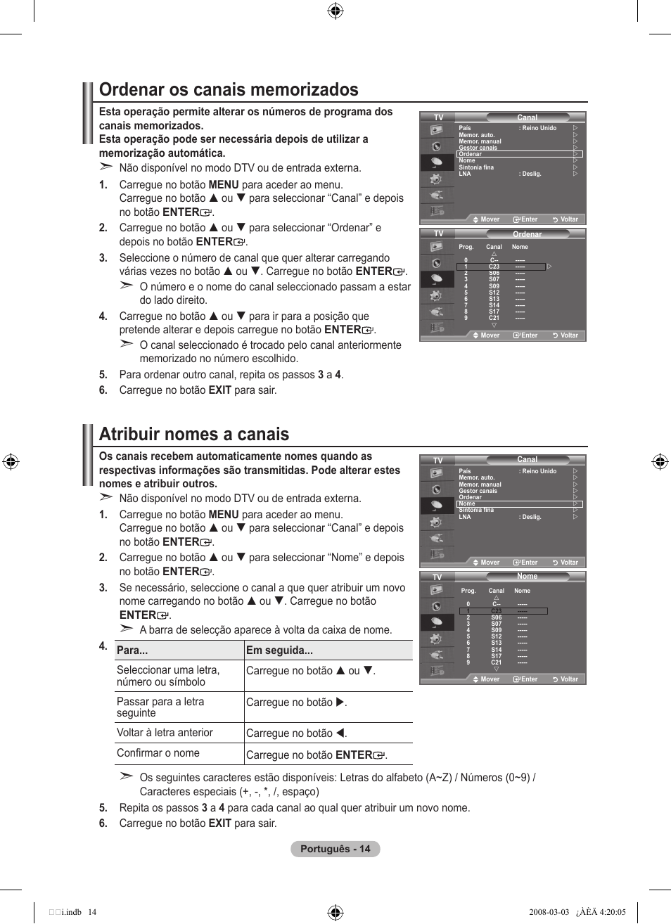 Atribuir nomes a canais | Samsung LE26A457C1D User Manual | Page 376 / 482