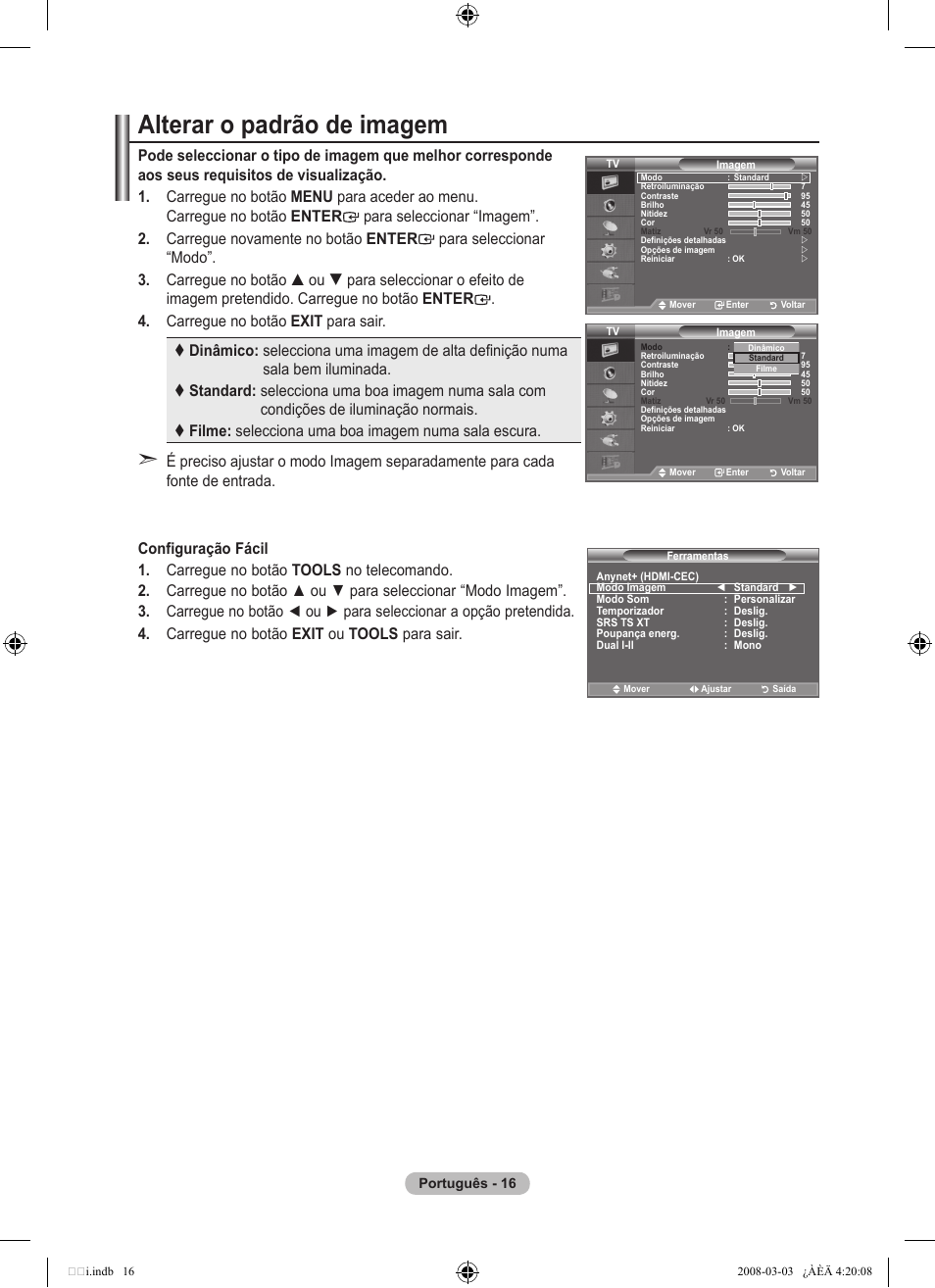 Alterar o padrão de imagem | Samsung LE26A457C1D User Manual | Page 378 / 482