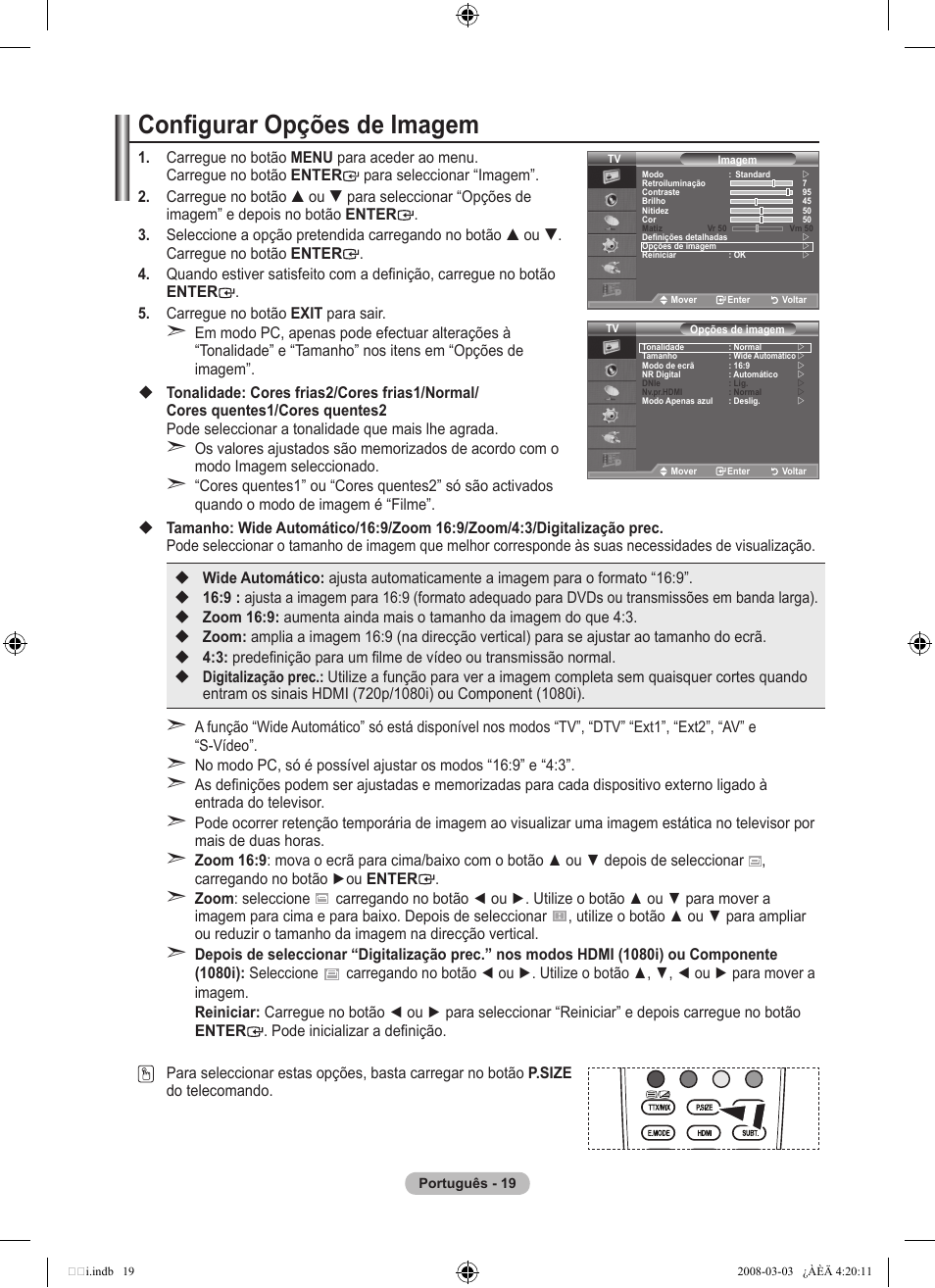 Configurar opções de imagem | Samsung LE26A457C1D User Manual | Page 381 / 482
