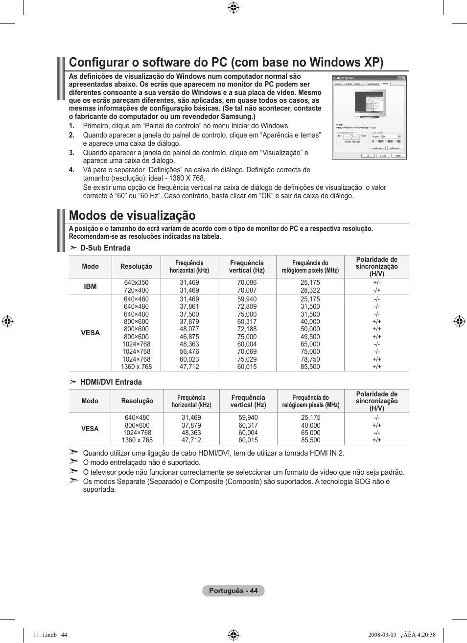 Modos de visualização | Samsung LE26A457C1D User Manual | Page 406 / 482