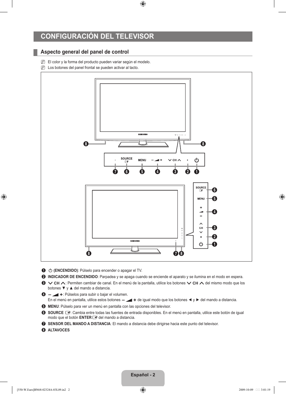 Configuración del televisor | Samsung LE32B550A5P User Manual | Page 260 / 458