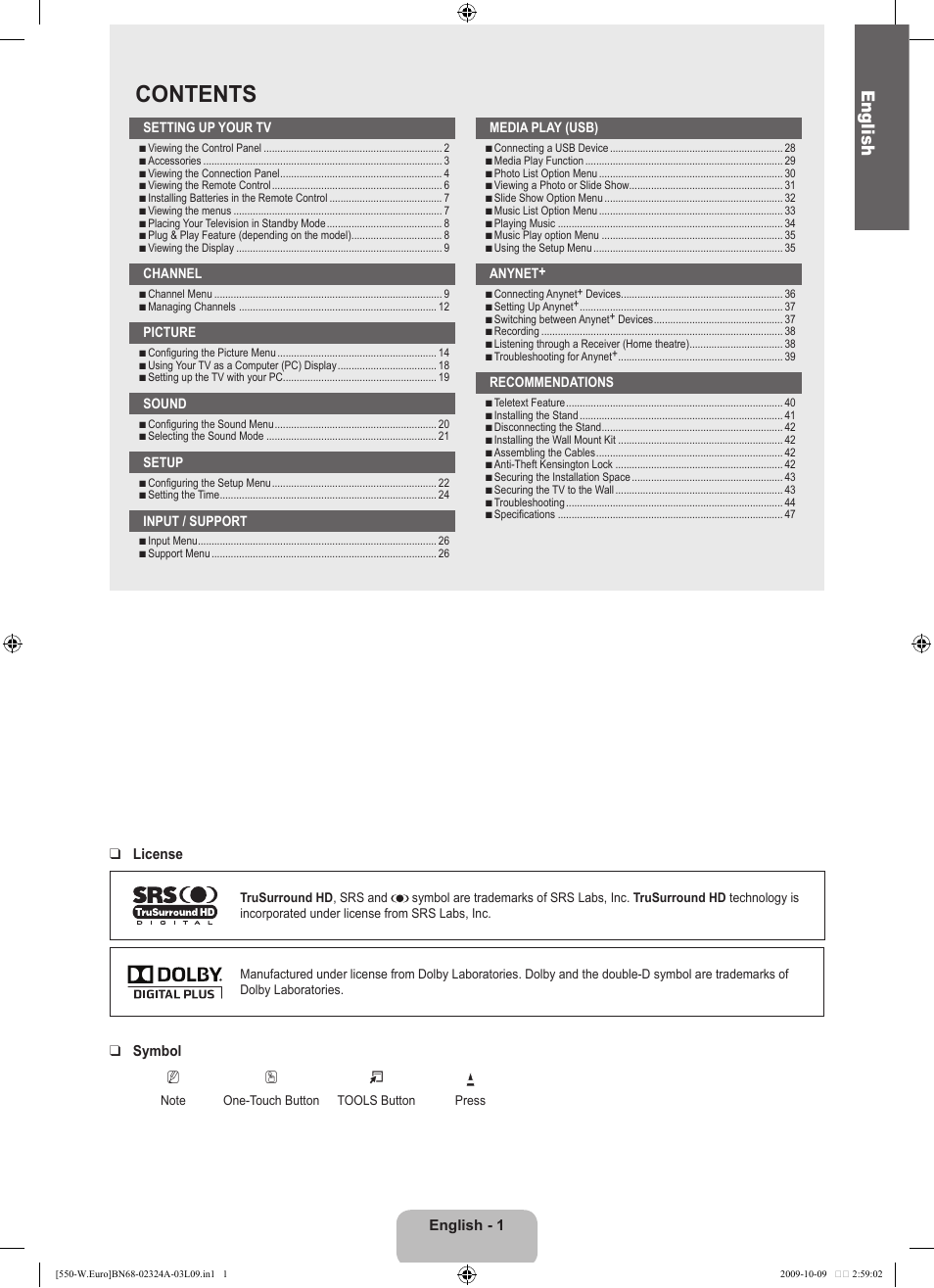 Samsung LE32B550A5P User Manual | Page 3 / 458