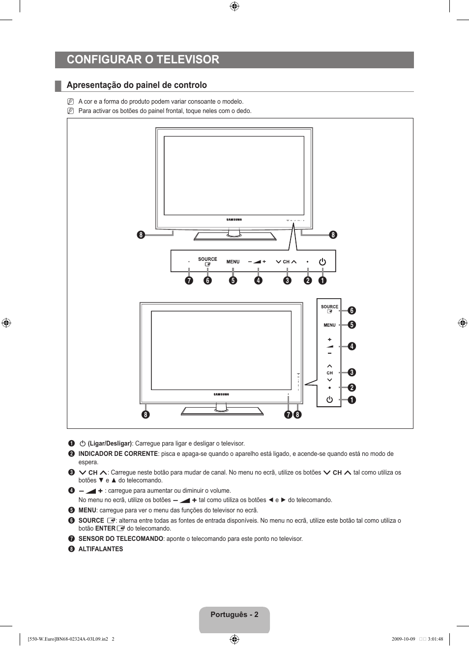 Configurar o televisor | Samsung LE32B550A5P User Manual | Page 308 / 458