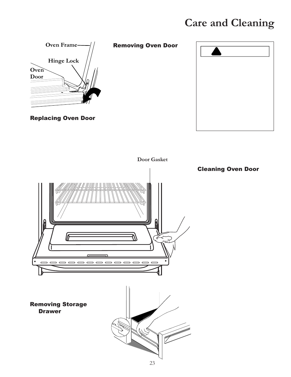 Care and cleaning, Caution | Amana BIGOVEN ACF4205A User Manual | Page 23 / 32