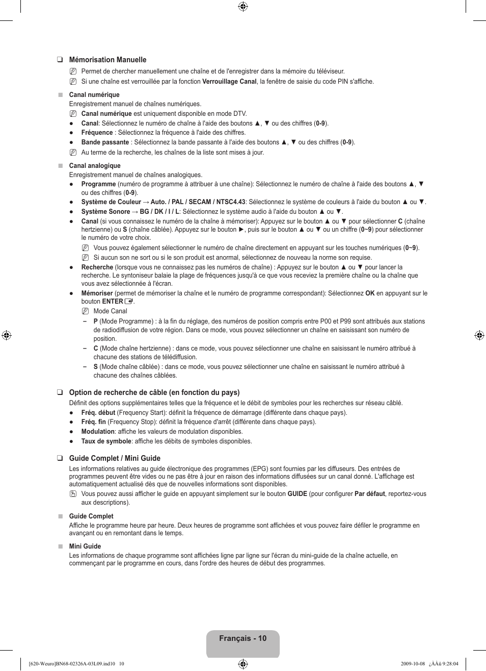 Samsung LE46B620R3W User Manual | Page 74 / 458