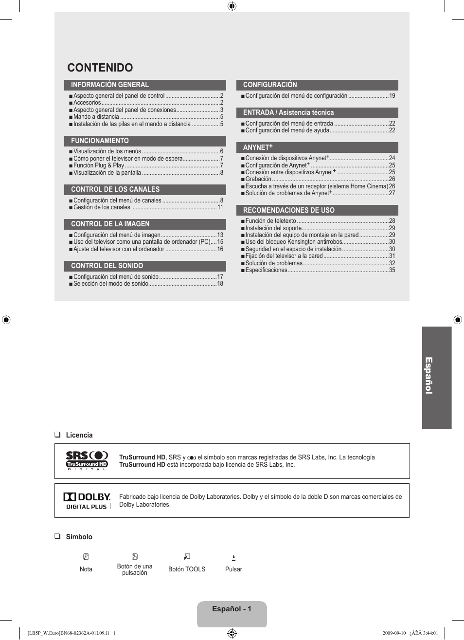 Samsung LE46B530P7W User Manual | Page 185 / 336