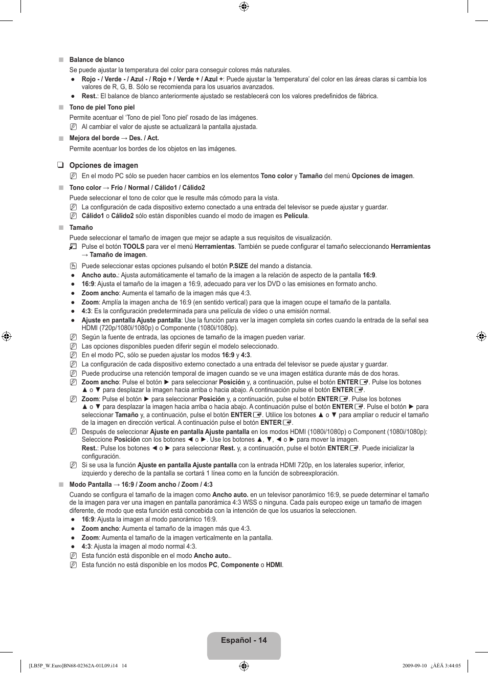 Samsung LE46B530P7W User Manual | Page 198 / 336