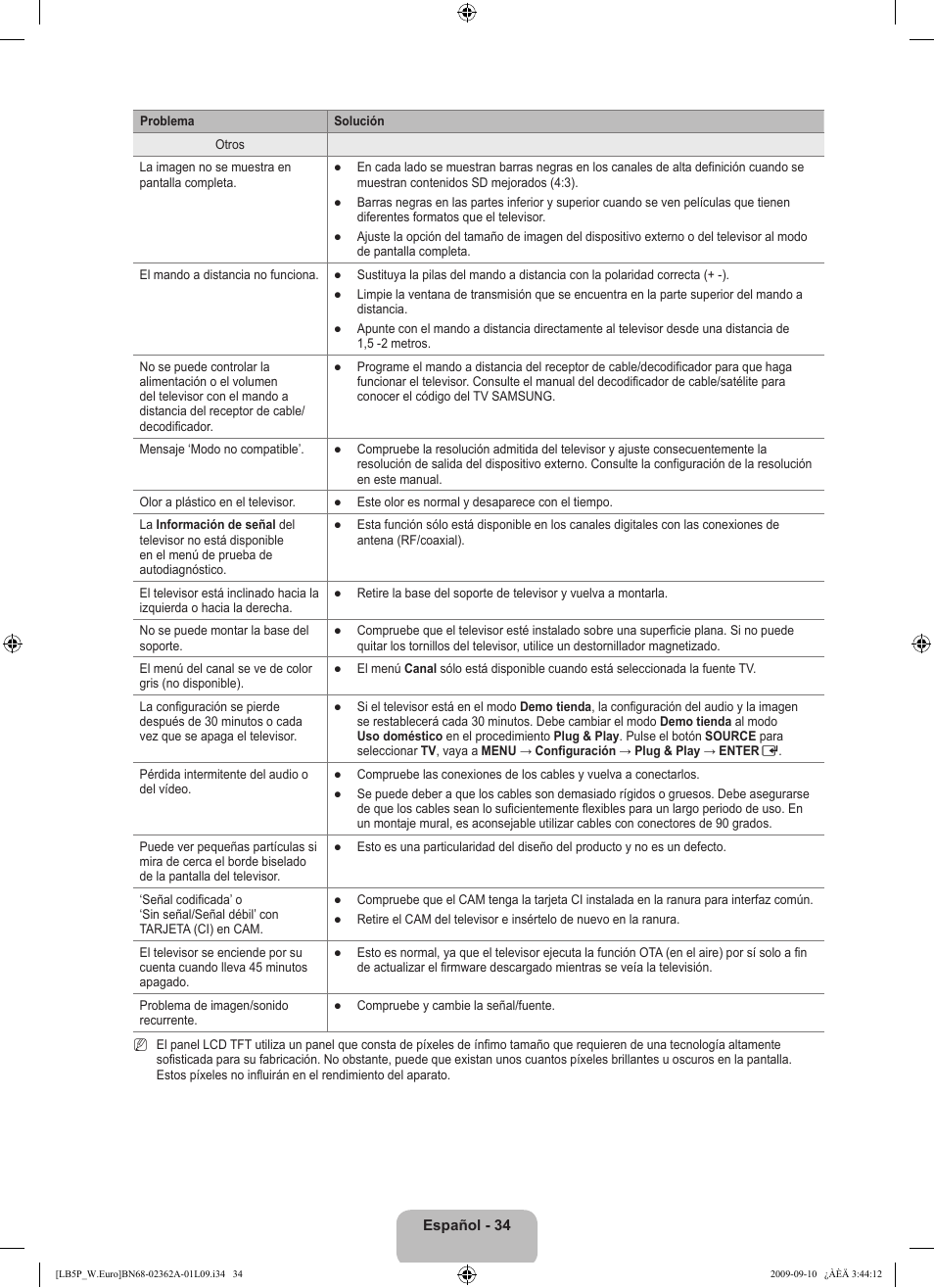 Samsung LE46B530P7W User Manual | Page 218 / 336