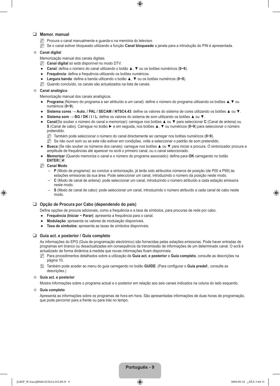 Samsung LE46B530P7W User Manual | Page 229 / 336