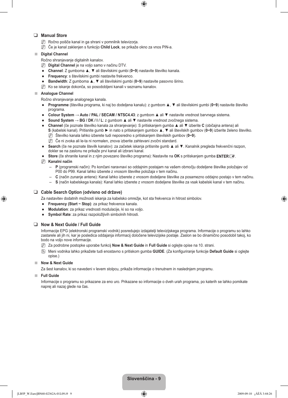 Samsung LE46B530P7W User Manual | Page 265 / 336