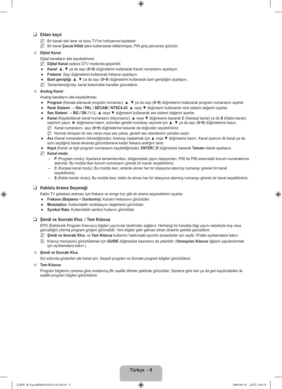 Samsung LE46B530P7W User Manual | Page 301 / 336