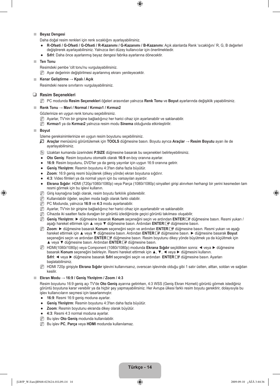 Samsung LE46B530P7W User Manual | Page 306 / 336