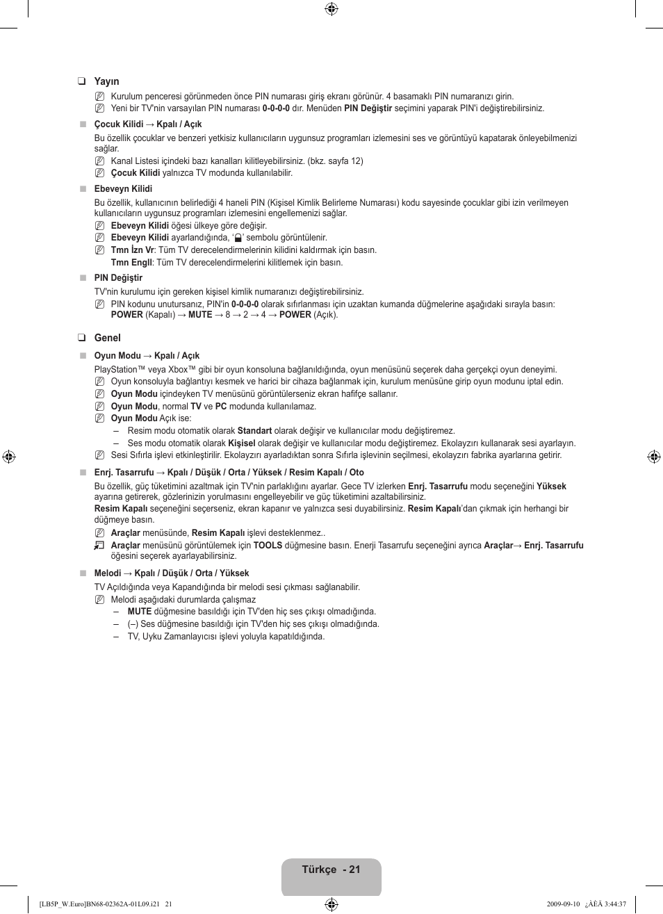 Samsung LE46B530P7W User Manual | Page 313 / 336