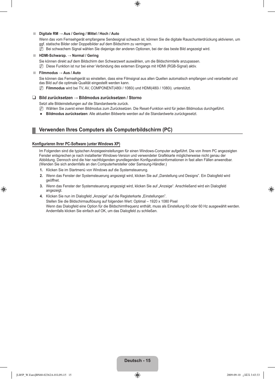 Samsung LE46B530P7W User Manual | Page 89 / 336