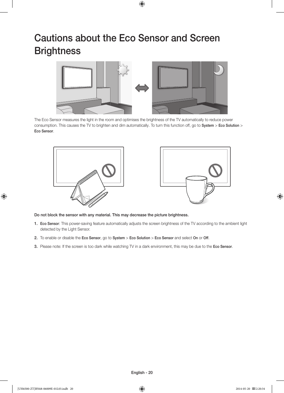 Samsung UE55H6500SZ User Manual | Page 20 / 71