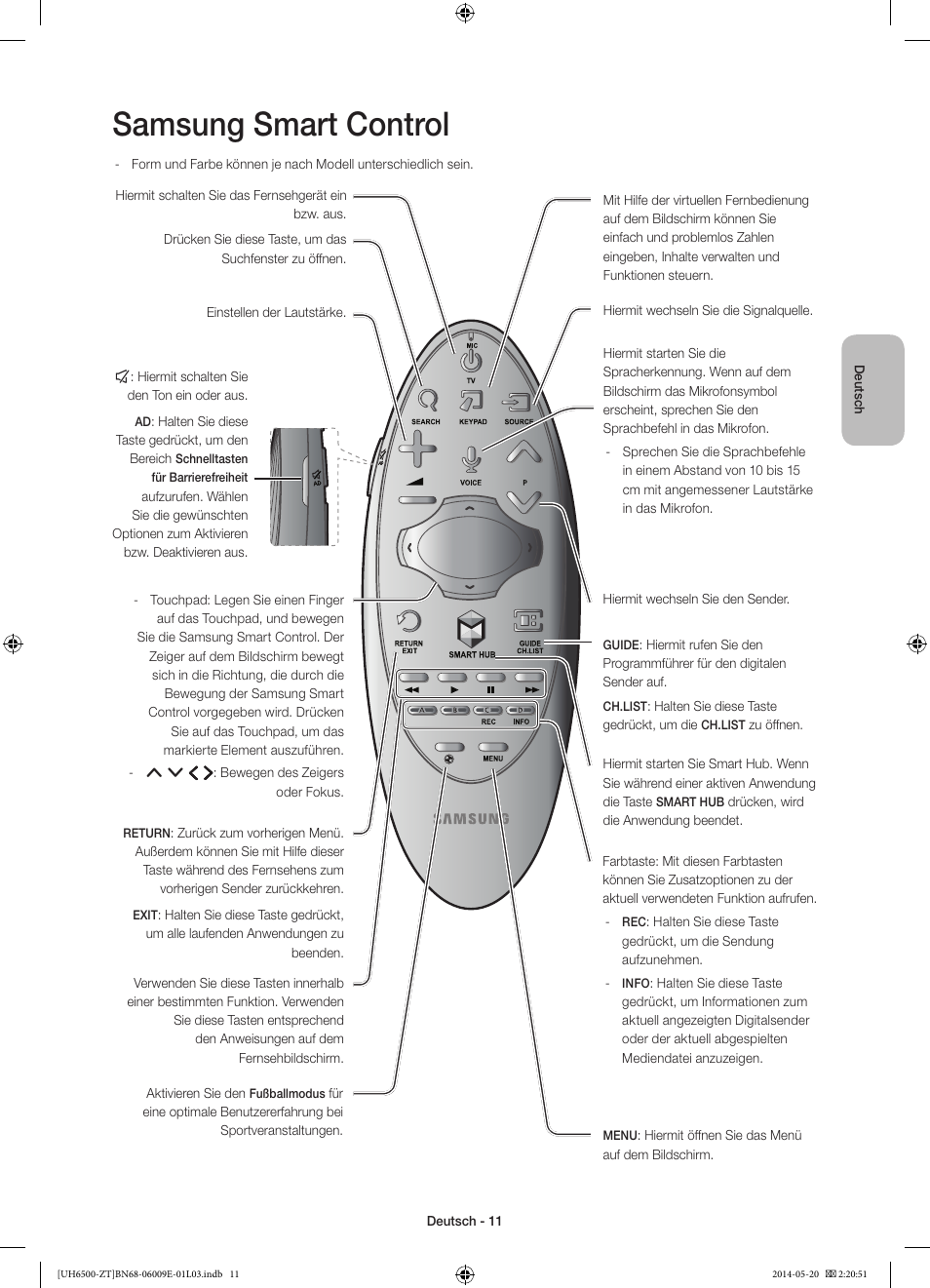 Samsung smart control | Samsung UE55H6500SZ User Manual | Page 58 / 71