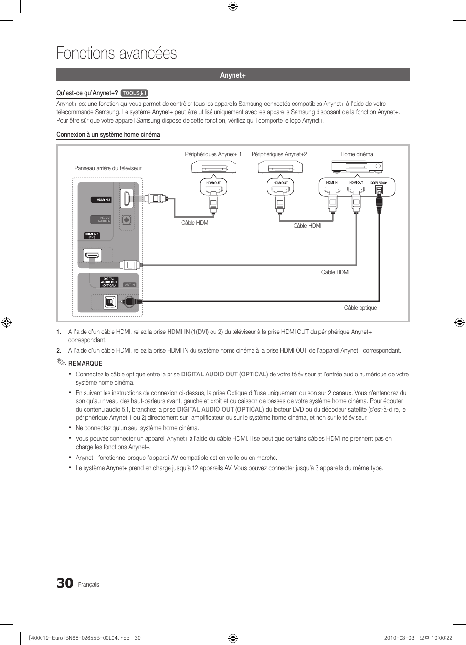 Fonctions avancées | Samsung UE26C4000PW User Manual | Page 114 / 170