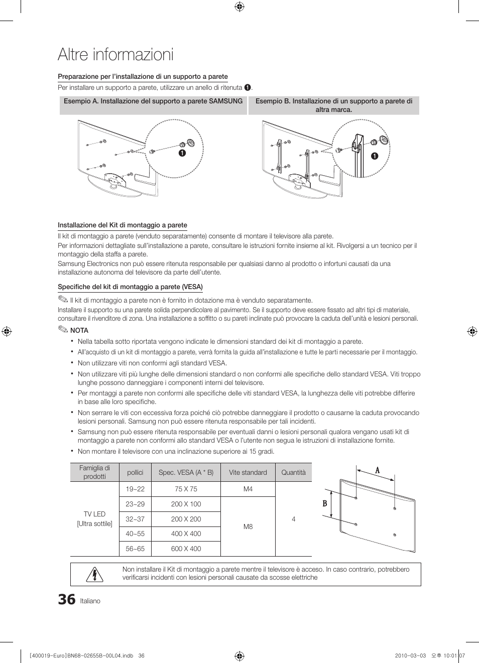 Altre informazioni | Samsung UE26C4000PW User Manual | Page 162 / 170
