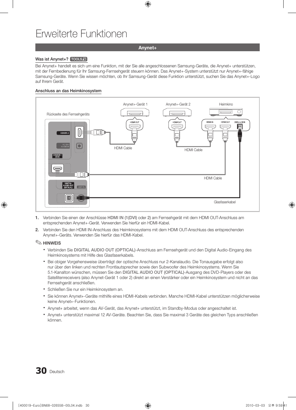 Erweiterte funktionen | Samsung UE26C4000PW User Manual | Page 72 / 170