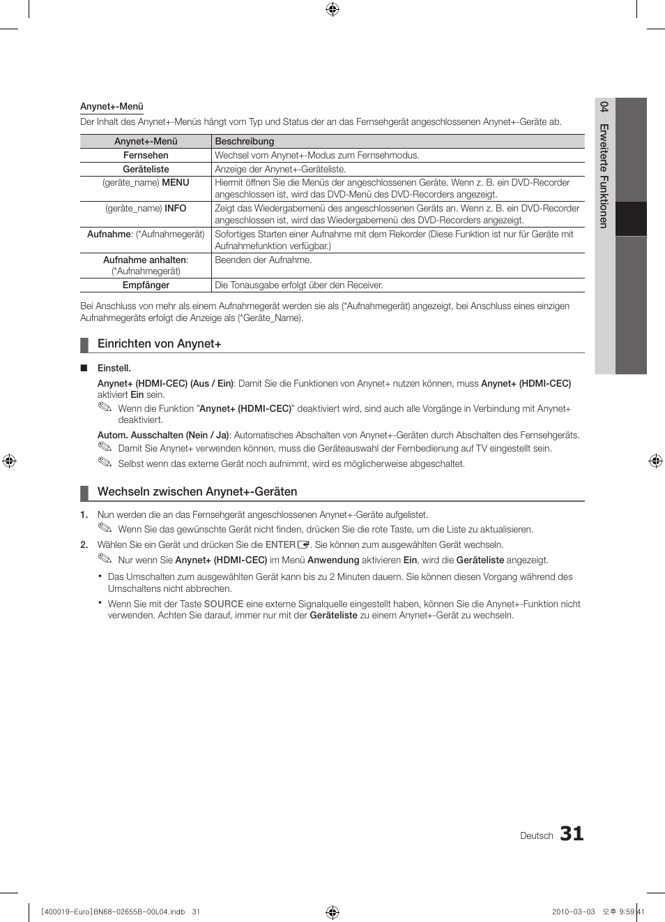 Samsung UE26C4000PW User Manual | Page 73 / 170