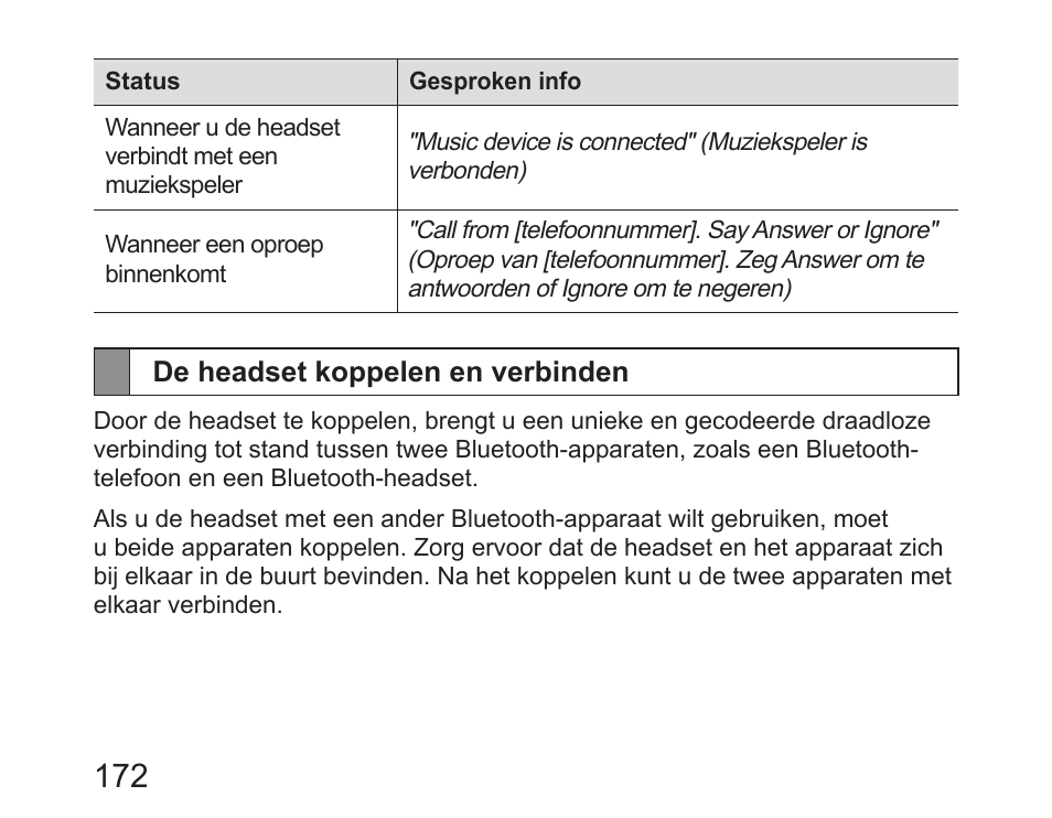De headset koppelen en verbinden | Samsung HM6450 User Manual | Page 174 / 195