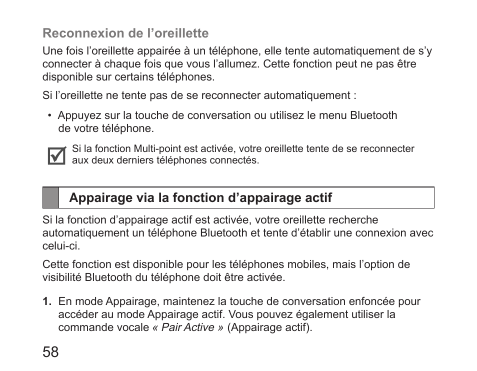 Appairage via la fonction d’appairage actif | Samsung HM6450 User Manual | Page 60 / 195