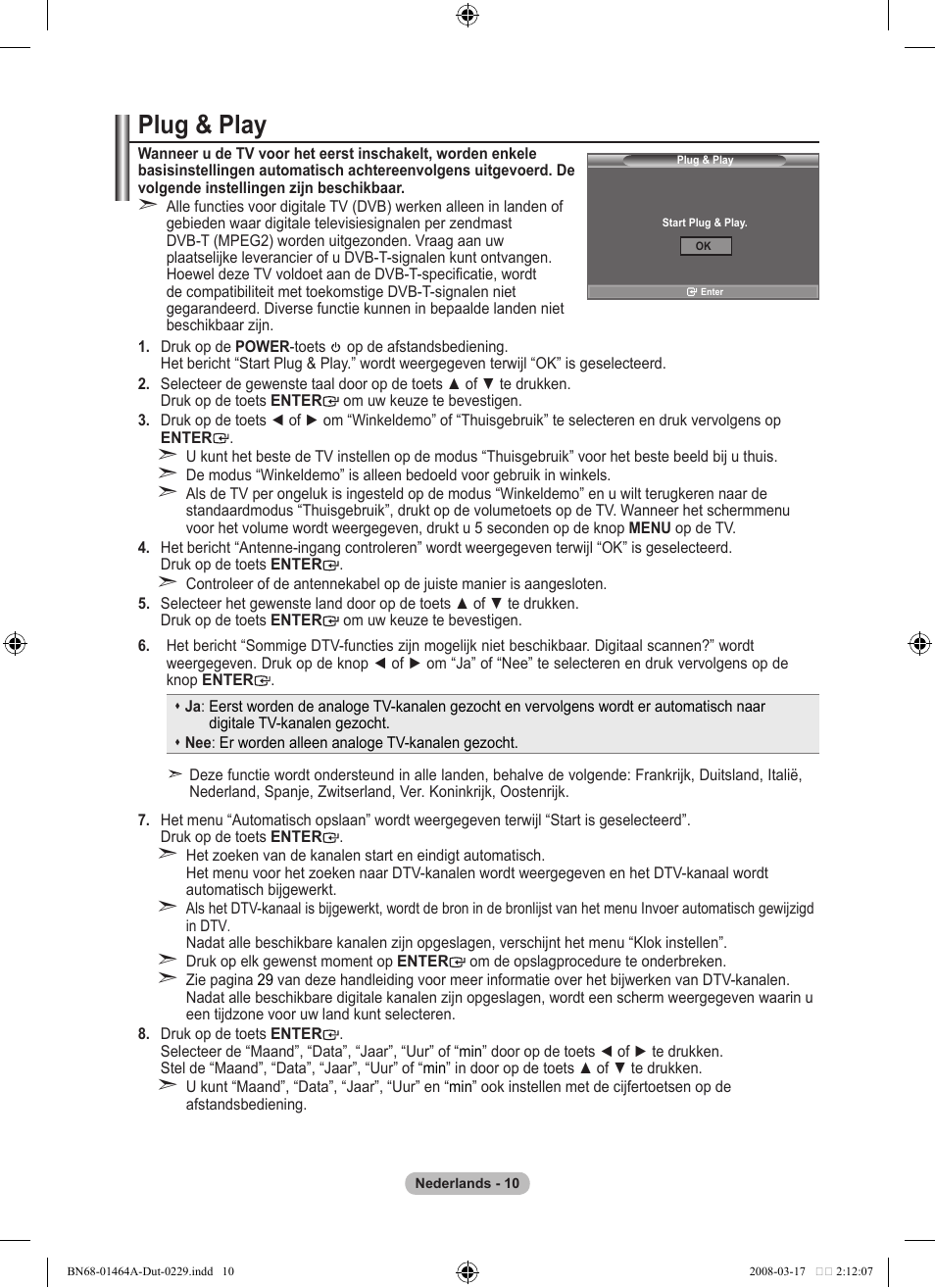 Plug & play | Samsung LE32A436T1D User Manual | Page 186 / 468
