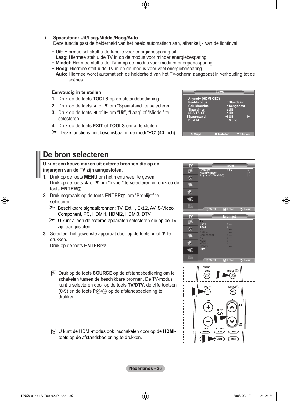 De bron selecteren | Samsung LE32A436T1D User Manual | Page 202 / 468