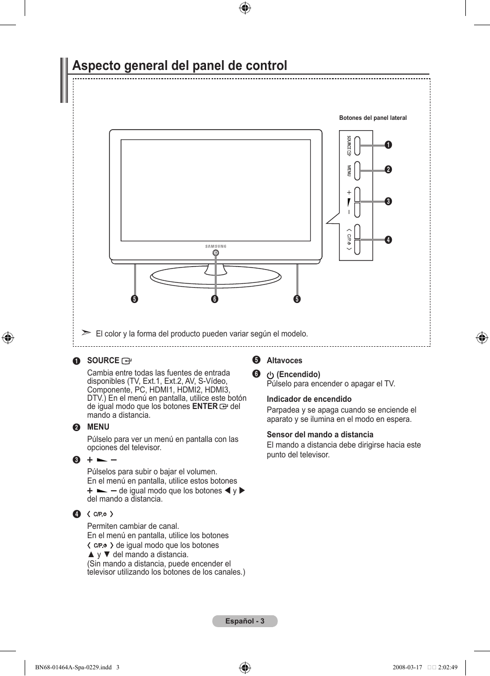 Aspecto general del panel de control | Samsung LE32A436T1D User Manual | Page 297 / 468