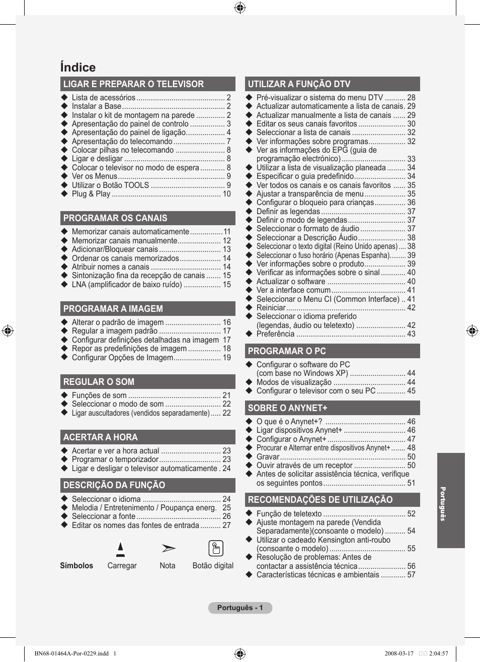 Índice | Samsung LE32A436T1D User Manual | Page 353 / 468