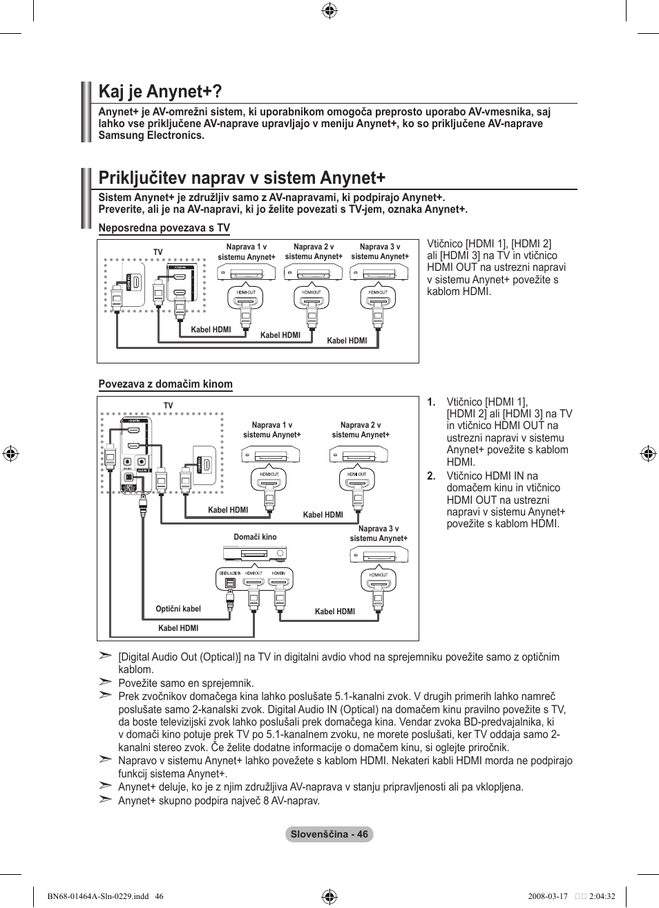 Kaj je anynet, Priključitev naprav v sistem anynet | Samsung LE32A436T1D User Manual | Page 456 / 468