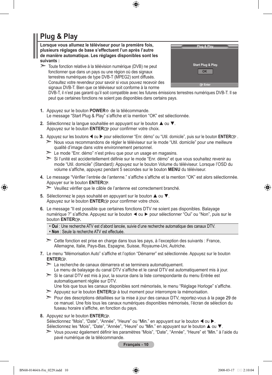 Plug & play | Samsung LE32A436T1D User Manual | Page 70 / 468